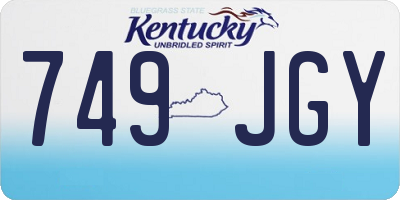 KY license plate 749JGY