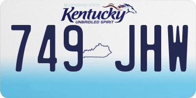 KY license plate 749JHW