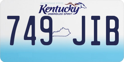 KY license plate 749JIB