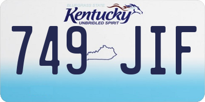 KY license plate 749JIF