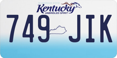 KY license plate 749JIK