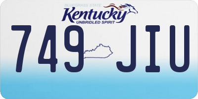 KY license plate 749JIU