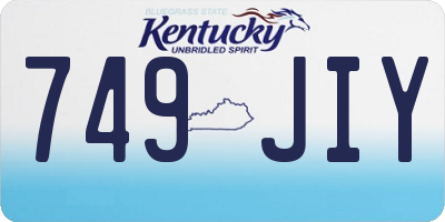 KY license plate 749JIY
