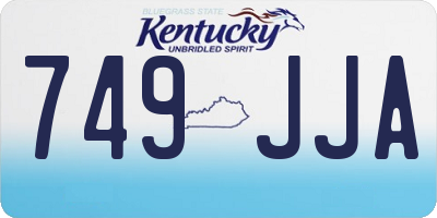 KY license plate 749JJA