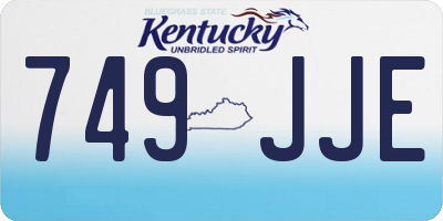 KY license plate 749JJE
