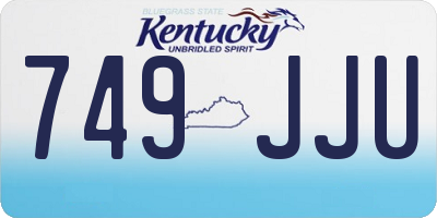KY license plate 749JJU