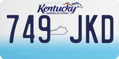 KY license plate 749JKD