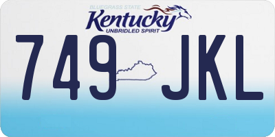 KY license plate 749JKL