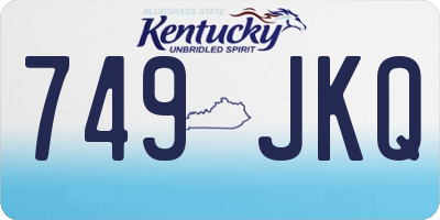 KY license plate 749JKQ