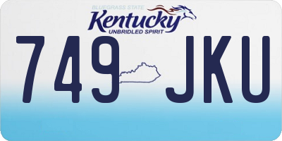 KY license plate 749JKU