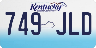 KY license plate 749JLD