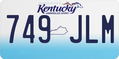 KY license plate 749JLM