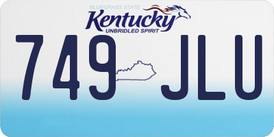 KY license plate 749JLU