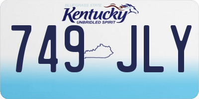 KY license plate 749JLY