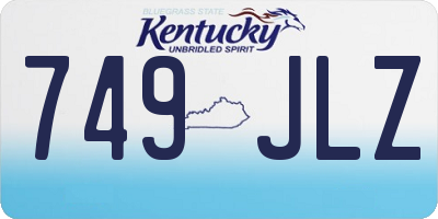 KY license plate 749JLZ