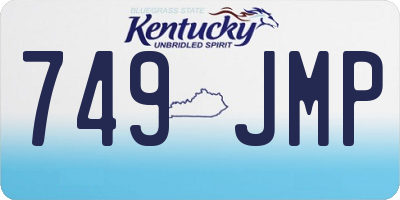 KY license plate 749JMP