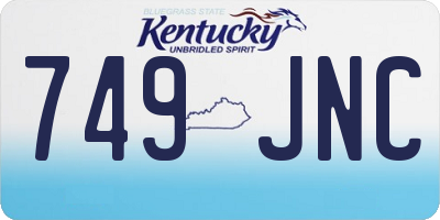 KY license plate 749JNC
