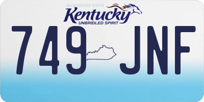 KY license plate 749JNF