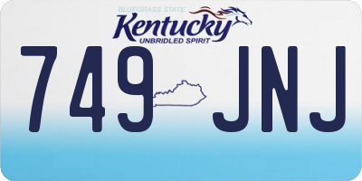 KY license plate 749JNJ