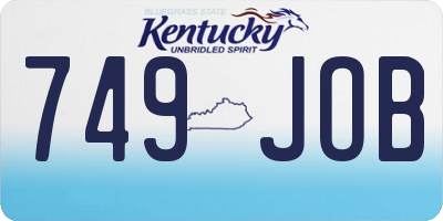 KY license plate 749JOB