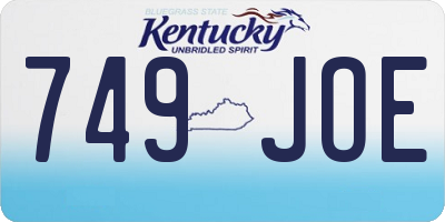KY license plate 749JOE