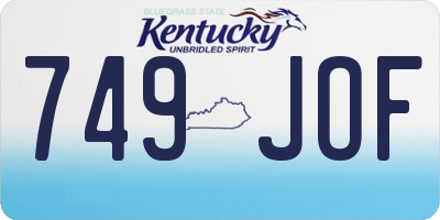 KY license plate 749JOF