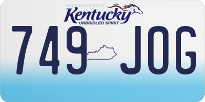 KY license plate 749JOG