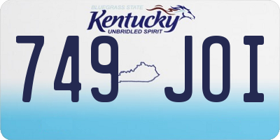 KY license plate 749JOI