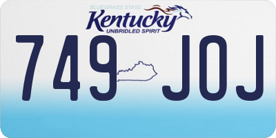 KY license plate 749JOJ