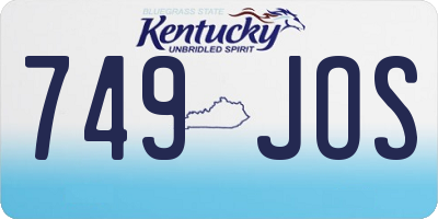 KY license plate 749JOS