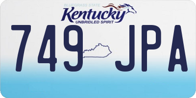 KY license plate 749JPA