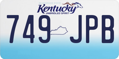 KY license plate 749JPB