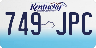 KY license plate 749JPC