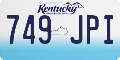 KY license plate 749JPI