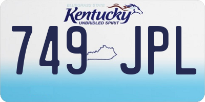 KY license plate 749JPL