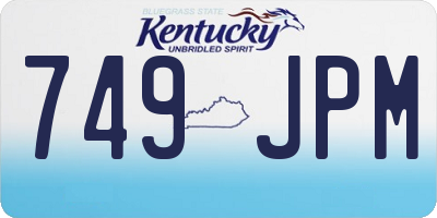 KY license plate 749JPM