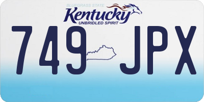 KY license plate 749JPX