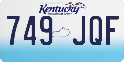 KY license plate 749JQF