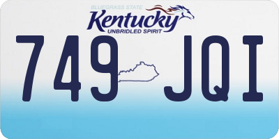 KY license plate 749JQI