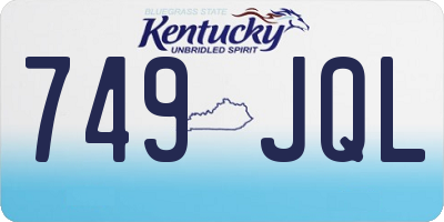 KY license plate 749JQL