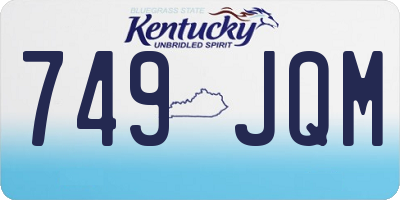 KY license plate 749JQM
