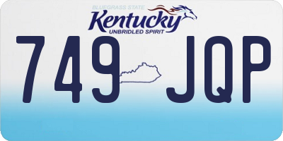 KY license plate 749JQP