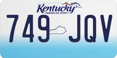 KY license plate 749JQV