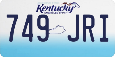 KY license plate 749JRI
