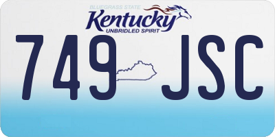KY license plate 749JSC