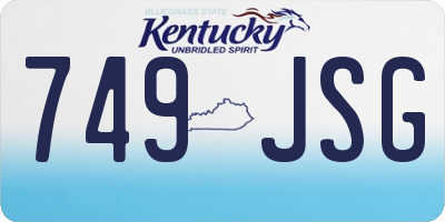 KY license plate 749JSG