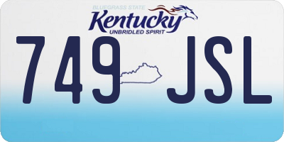 KY license plate 749JSL