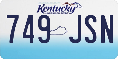 KY license plate 749JSN