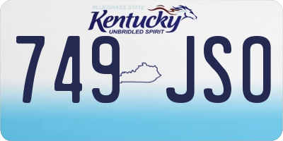 KY license plate 749JSO