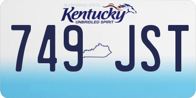 KY license plate 749JST
